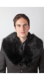 Black raccoon fur collar